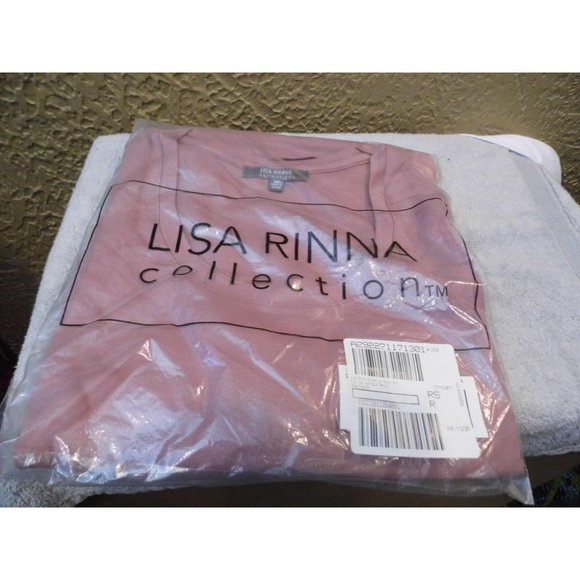 NWT Lisa Rinna Scoop Neck Knit Top w/ back detail Rose Size 2X - Picture 2 of 2